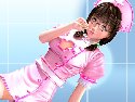 Asiatische rosa krankenschwester puppe